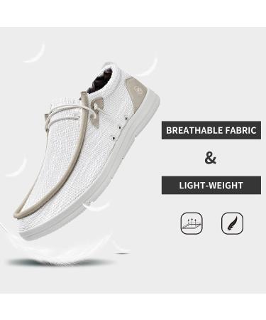 MEHOTO Men's Slip On Loafers with Arch Support Insole - Comfortable Light-Weight Men's Shoes (Size 11, White) - Buy Online on GoSupps.com