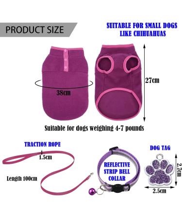 DKDDSSS Small Dog Sweater Dog Harness Collars Harnesses & Leads for Dogs Warm Puppy Cat Clothes Chihuahua Clothes for Small Breed Dogs Yorkie Chihuahua (S Purple) - Buy Online on GoSupps.com