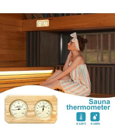Fukamou Wooden Sauna Thermometer & Hygrometer | Accurate Temperature & Humidity Meter | Essential Sauna Accessories - Buy Online on GoSupps.com