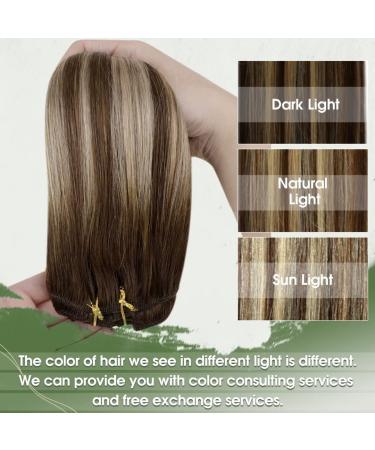 Buy Hetto Brown Real Hair Clip-In Extensions | Balayage Remy Hair - Chocolate Brown to Caramel Blond #4/27/4 - 120g 50 cm - Best Seller! - Buy Online on GoSupps.com