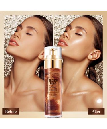 Shimmer Body Oil Body Luminizer Liquid Highlighter Bronzing Drops Smooth Liquid Spray Summer Body Illuminator Liquid Bronzer Body Shimmer Oil Body Glow Highlighter Liquid Body Highlighter Face Glow - Buy Online on GoSupps.com