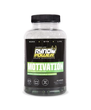Ryno Power Motivation Pre-Workout Focus Energy Supplement Capsules (30 Servings)