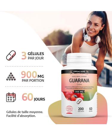 Organic Guarana 300 mg - 200 capsules - Ecocert certified - Orgaliane - Buy Online on GoSupps.com