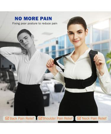 Adjustable Posture Corrector for Women and Men - Breathable Upper Back Brace for Pain Relief in Lumbar, Neck, Shoulder, and Clavicle - Size S/M (29-38) - Buy Online on GoSupps.com