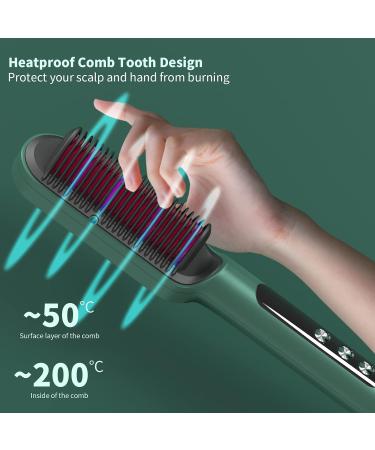 VKK Upgraded Ionic Hair Straightener Brush - Fast Ceramic PTC Heating - 5 Levels Adjustable - Green - Buy Online on GoSupps.com