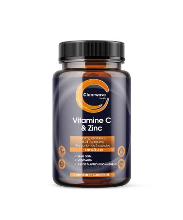 Vitamine C et Zinc - 180 G lules V g taliennes - 1200 mg de Vitamine C et 25 mg de Zinc - Vitamine C Zinc pour le Maintien du Syst me Immunitaire - Formule Haute R sistance
