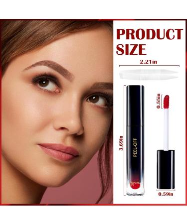 3 Colors Peel Off Lip Liner Stain - Waterproof Long Lasting Transfer Proof Red Lip Tint | Matte Finish & Highly Pigmented - Buy Online on GoSupps.com