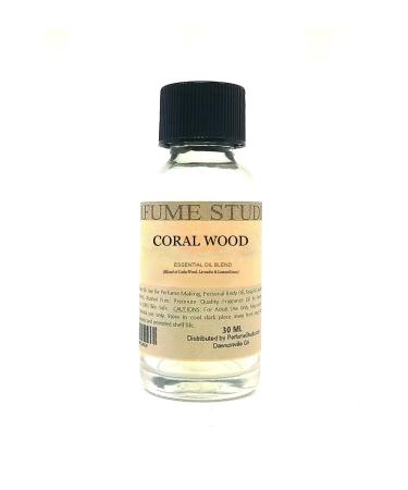Essential Oil for Perfume Making Personal Body Oil Soap Candle Making & Incense Splash-On Clear Glass Bottle. Premium Quality Undiluted & Alcohol Free (1oz Coral Wood Essential Oil Blend)