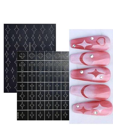 12 Sheets Butterfly Flower Nail Stencils - Self-Adhesive Nail Art Decals for Design & Decoration - Buy Online on GoSupps.com