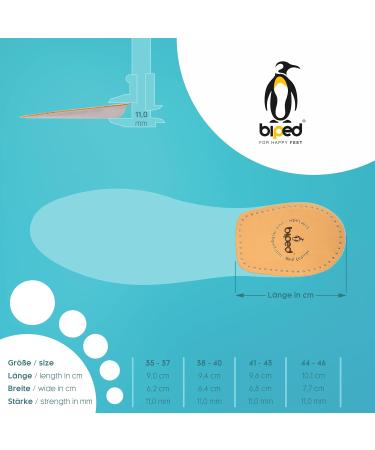 Buy Biped Health Heel Pillows - Plant-Tanned Leather Cushions for All Shoes - Self-Adhesive Soft Latex Foam - Size 41-43 - International Shipping Available - Buy Online on GoSupps.com