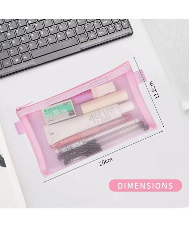 Classycoo Mesh Pen Bag 5 PCS Zipper Mesh Pencil Bags Multifunctional Makeup Bag A-5 Colors - Buy Online on GoSupps.com