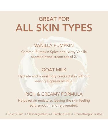 Dionis Goat Milk Skincare Vanilla Pumpkin Hand Cream Set - Paraben Free Mini Lotions for Dry Hands - Travel Size 1oz Gift Box with Caramel Pumpkin Spice & Nutty Vanilla Scent - Buy Online on GoSupps.com