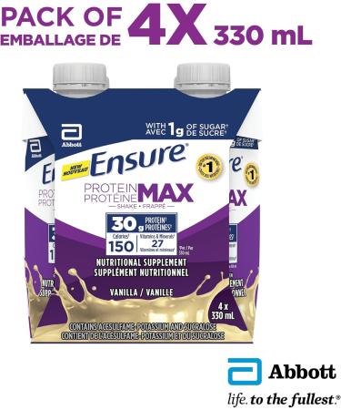 Ensure Protein Max 30 g Nutrition Shake Supplement Vanilla Protein Drink & Plus Calories Meal Replacement Complete Balanced Nutrition Strawberry 6 x 235 mL Vanilla Drink + Meal Replacement Blue - Buy Online on GoSupps.com