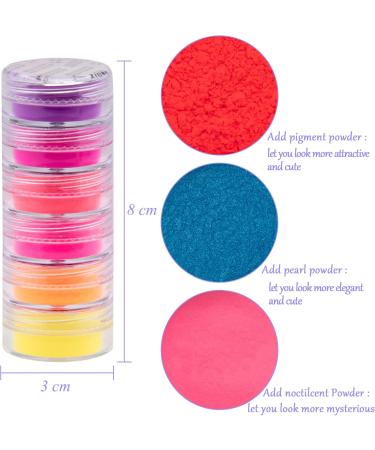 Duufin 36 Colours Nail Pigment Powder Fluorescent Nail Powder Iridescent Pearlescent Colourful Nail Powder Pigment for Nail Art Body and Crafts Bright - Buy Online on GoSupps.com