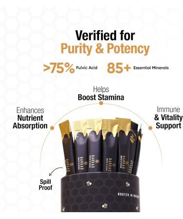 Pure Himalayan Shilajit Honey Sticks with Saffron 30 Count | 75%+ Fulvic Acid 85+ Trace Minerals | Natural Energy & Immunity Booster | Easy Single-Use Packets Shilajit Honey (30 sticks) - Buy Online on GoSupps.com