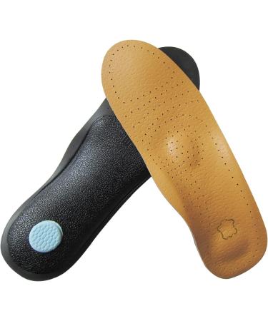 Men's Thin Leather Insoles for Flat Feet & Plantar Fasciitis - Arch Support Replacement Soles in Yellow - Size 10.5-11 M US - Buy Online on GoSupps.com