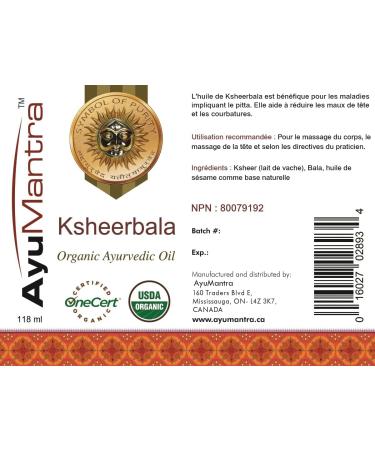 Ayumantra Organic Ksheerbala Oil - for eliminate unnatural hair fall - 118 ml - Buy Online on GoSupps.com
