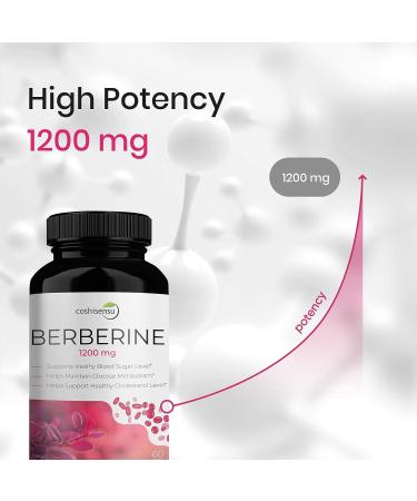 Coshisensu Berberine HCI 1200mg - Premium Diabetes Support - 60 Capsules - Glucose Metabolism & Immune System Boost - Non-GMO - Made in USA - Buy Online on GoSupps.com