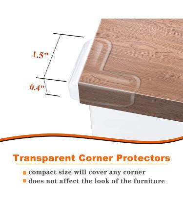 Gudui Corner Guards (12 Pack) - Clear L- Shaped Baby Proof Corner Protectors with High Resistant Adhesive Gel - Protect Child from Head Injuries on Tables, Furniture & Sharp Corners - 1.5x0.4 Inch - Buy Online on GoSupps.com