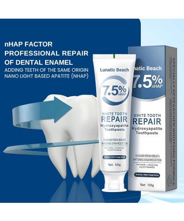 2 Pcs 7.5% Fluoride Free Nano Hydroxyapatite Toothpaste for Whitening Tooth Mint Fresh Breath Daily Use with Oral Care - Buy Online on GoSupps.com