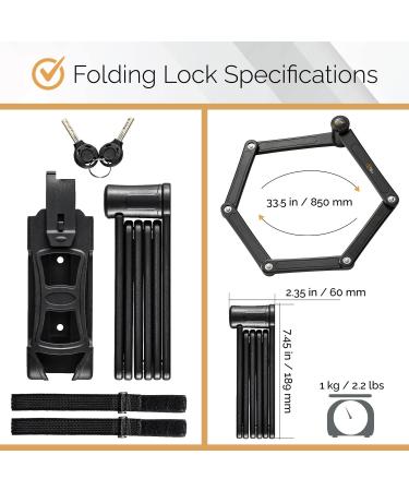 2022 Via Velo Electric Bike Lock Set - Heavy-Duty Steel U Lock, Folding Lock, Cable - Triple Protection for Electric Bikes, Scooters, and Folding Bikes - Buy Online on GoSupps.com