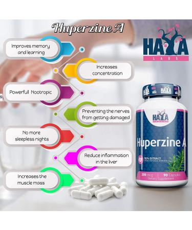 Huperzine A 98% Extract | 90 Capsules x 200mcg | Cognitive Support Supplement - Buy Online on GoSupps.com