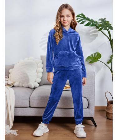 Arshiner Girls 2 Piece Hoodies Outfit | Sweatpant and Sweatshirt Set 10-11 Years | Royal Blue Tracksuit Clothing - Buy Online on GoSupps.com