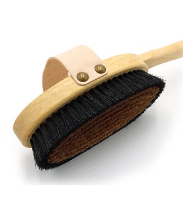BiB Body Ionic Massage Brush - Premium Oiled Beech Wood Horsehair & Bronze Wire - International Shipping - Buy Online on GoSupps.com