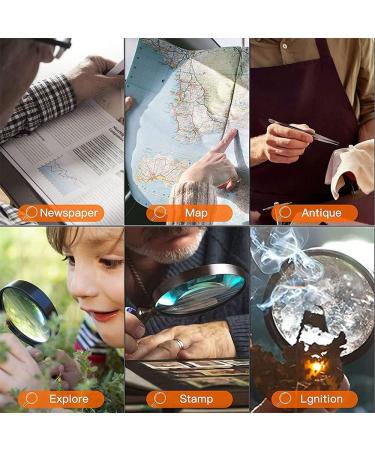 Garta Magnifying Glass 30x 18LED Handheld Magnifying Glass with Light with 3 Modes Reading Magnifying Glass for Seniors Reading Hobby Crafts Computer Repair and Jewelry Loupe(Gray) - Buy Online on GoSupps.com