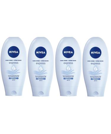 Nivea Hand Cream Express Care pack of 4 (4 x 100 ml) absorbs quickly and moisturises with sea minerals