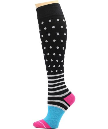 Dr. Motion Compression Socks for Men & Women - Best Graduated Athletic Fit for Walking, Hiking, Running, Nurses - 5 Pairs Women Multi #6 - Buy Online on GoSupps.com