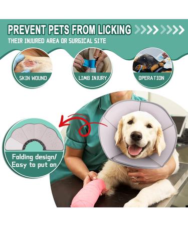 Soft Dog Cone Collar for Dog & Cat Recovery - Comfortable Alternative - Grey - M (7.5 Depth) - Buy Online on GoSupps.com