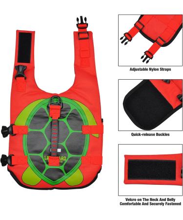 Dog Life Jacket - Adjustable Size with Handle for Swimming & Boating | Turtle Style (S) - Buy Online on GoSupps.com