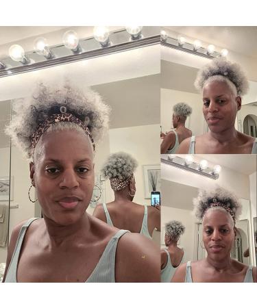 THEMIS HAIR Afro Puff Drawstring Ponytail in Smoky Gray | High Puff Bun for Black Women | Kinky Curly Hairpiece for Natural Hair - Buy Online on GoSupps.com