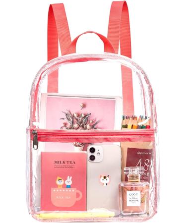 Stadium Approved Clear PVC Backpack - Heavy Duty, Cold-Resistant (Pink) - Buy Online on GoSupps.com