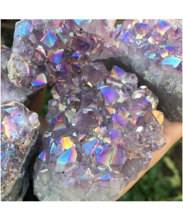 Decorative Ornaments Cute Rainbow Angel Halo Amethyst Cluster Natural Quartz Crystal Rough Stone 's Gift Stone Mineral Specimen - Buy Online on GoSupps.com