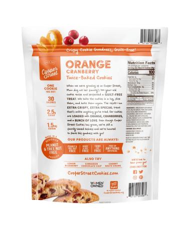 Cooper Street Cookies All Natural Nut & Dairy Free Orange Cranberry Biscotti Style 18oz (Pack of 2) - Buy Online on GoSupps.com
