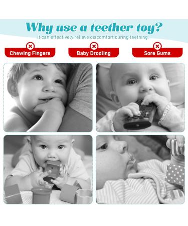 2-Pack Silicone Remote Control Game Pad Teether Toys for Baby 6-12 Months - Sensory Chew Toy for Toddler - Black - Buy Online on GoSupps.com