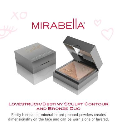 Mirabella Sculpt Contour and Bronzer Duo - Blendable Mineral-Based Pressed Powders in Matte & Shimmer Shades for Sculpting, Bronzing, and Highlighting - Lovestruck/Destiny - Buy Online on GoSupps.com