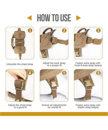 Buy Dilireba Tactical Dog Harness & Backpack for Large Dogs - Perfect for Camping Hiking & Travel - Buy Online on GoSupps.com