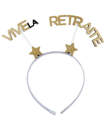 Santex headband "Vive La Retirement 20 x 19 cm gold glitter