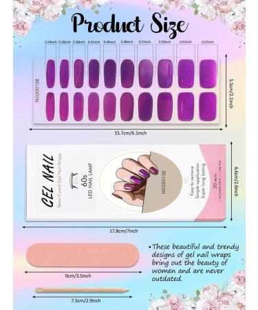Kalolary Gel Nail Polish Strips - Full Nail Wraps Decal Sets with Nail File and Stick - Waterproof Semi Cured Nail Gel Art Sticker for Women Girls - UV/LED Lamp Required - Set of 7 - Buy Online on GoSupps.com