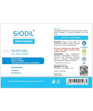 Siodil Moisturizing Scar Gel 50ml - Cruelty-Free & Non-Comedogenic Formula for All Skin Types - Buy Online on GoSupps.com