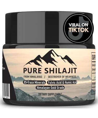 Pure Shilajit Organic Himilayan Resin Natural Supplement with 85+ Trace Minerals + Humic Acid | High Potency Providing Energy Strength & Immunity | Golden Grade A for Men and Women