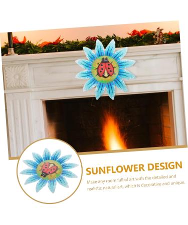ABOOFAN Iron Pendant Home Decor Metal Sunflower Sculpture Scene Hanging Decor Colorful Wall Decoration 16x16cm Blue - Buy Online on GoSupps.com