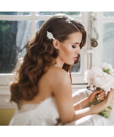 2PCS Crystal Hair Clips Rhinestone Flower Hair Clip Bling Hair Accessories for Women Bride Bridesmaid French Hairpins Fancy Hair Barrettes Hair Jewelry - Buy Online on GoSupps.com