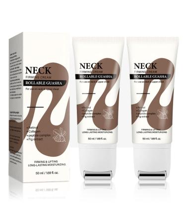Firming Neck Cream Tightener - Crepey Skin Care for Women & Men Hexapeptide Collagen and Advanced Retinol Moisturizing Formula Day & Night Neck Firming Cream Roller (2)