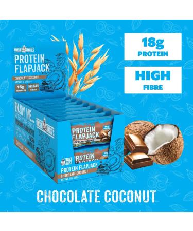 Uncle Jack's Protein Flapjacks | 16 x 100g | 18g Protein | High Protein High Fibre | Vegetarian | (Chocolate Coconut) - Buy Online on GoSupps.com