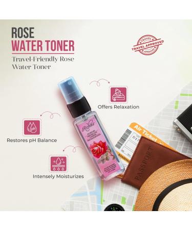 Travel Size Reshma Beauty Rose Water Toner - Hydrating Mist for All Skin & Hair Types | Plant-Based Dye & Alcohol Free | TSA Approved Cruelty Free Daily Use - Buy Online on GoSupps.com
