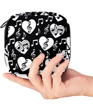 Heart Violin Key Notes Women's Napkin Storage Bag | Portable Period Pocket for Teens & Women | Menstrual Cup & Breastfeeding Insert Holder - Buy Online on GoSupps.com